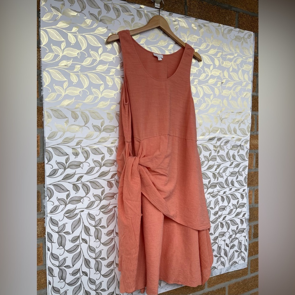 COS Terracotta Tie-Front Midi Dress | Minimalist Scandi Style | Size 12 - Picture 3 of 11